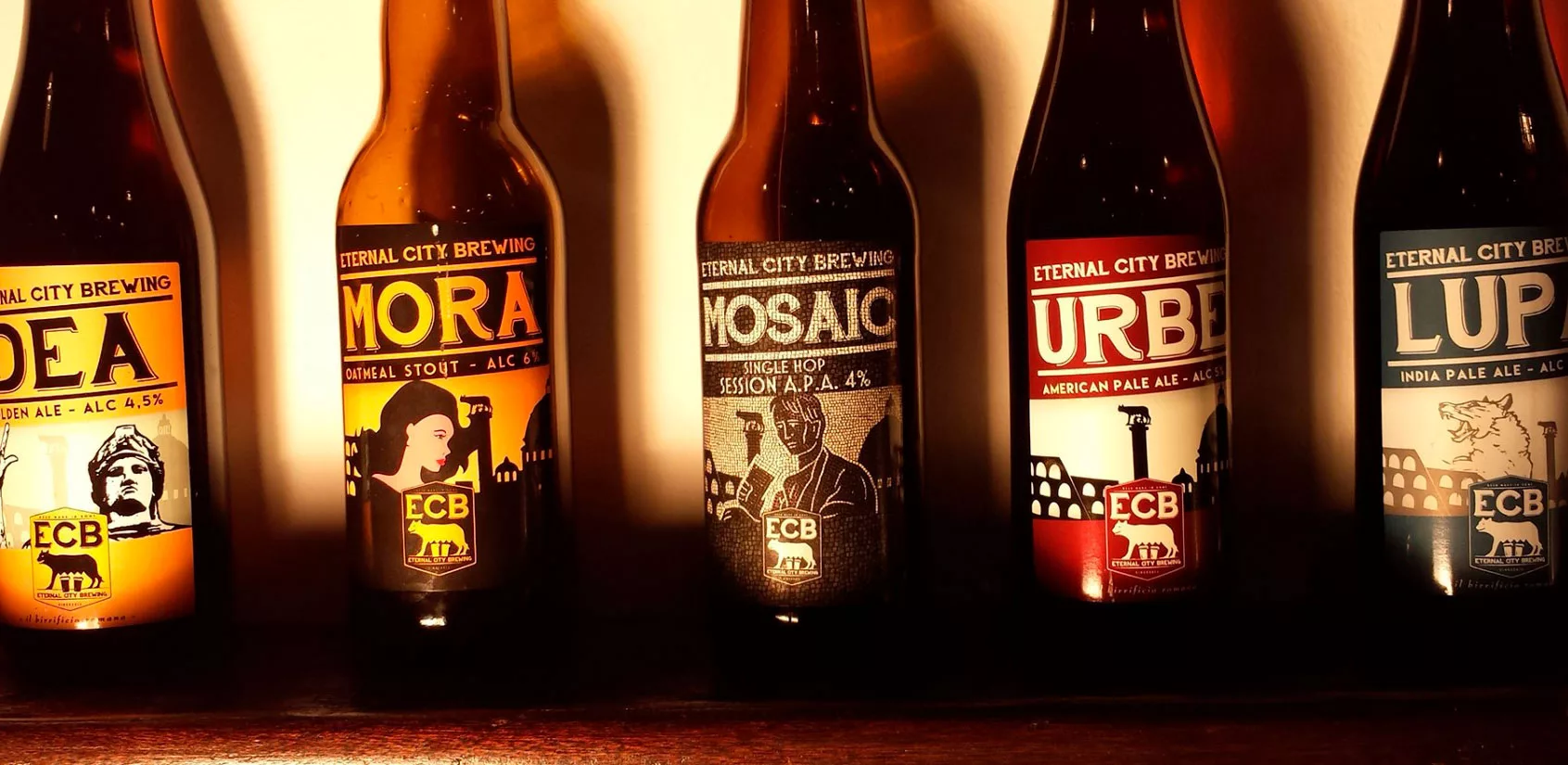 bottiglie di birra del birrificio ECB Eternal City Brewing