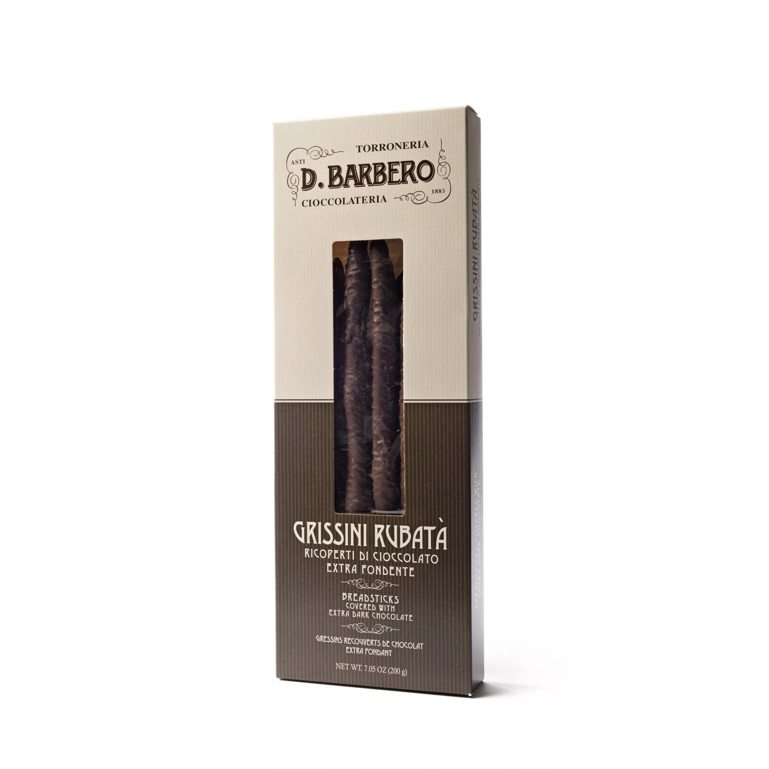 Grissini Rubatà ricoperti cioccolato scatola gr 200 BARBERO