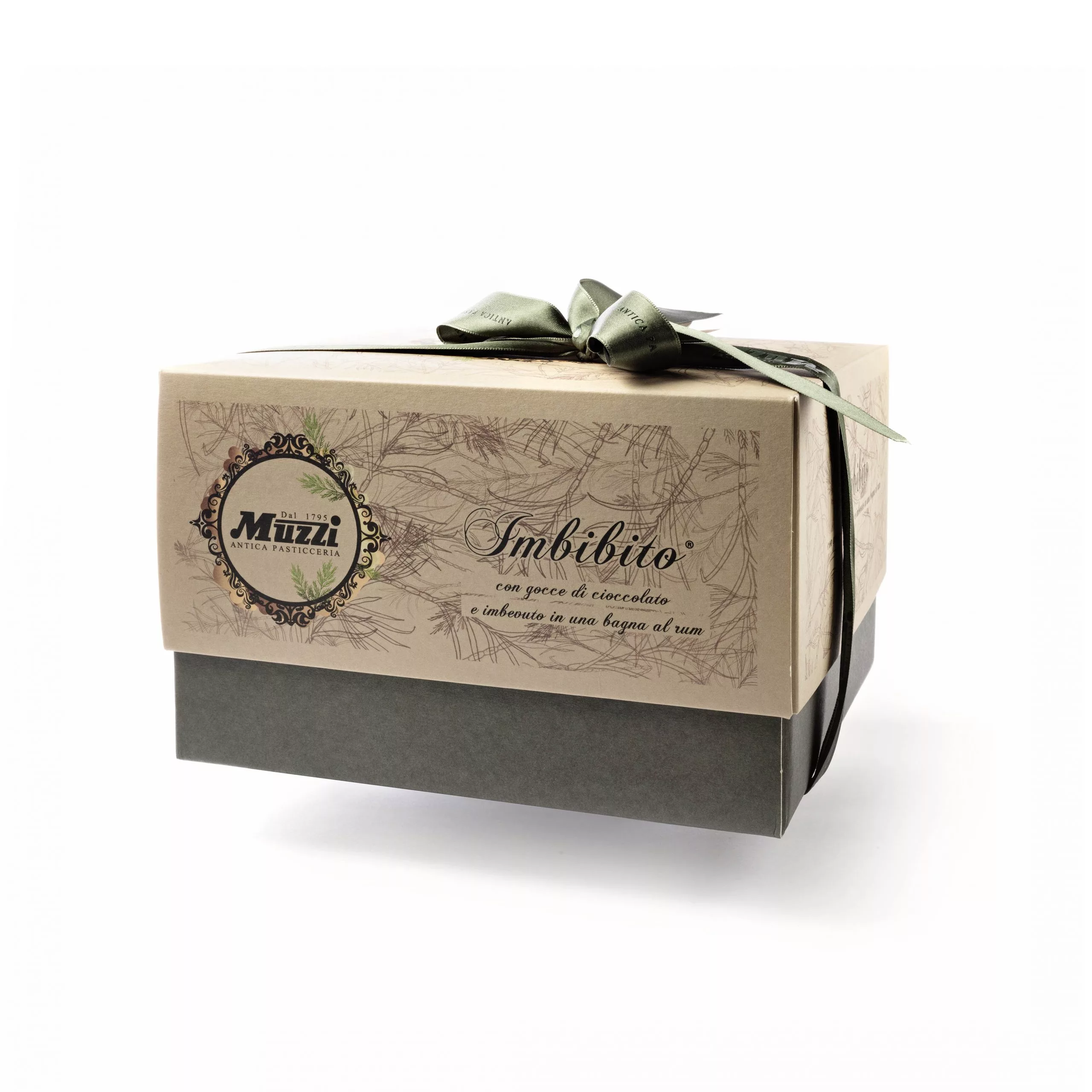 Panettone Basso Imbibito al Rum e Gocce di Cioccolato kg 1 MUZZI